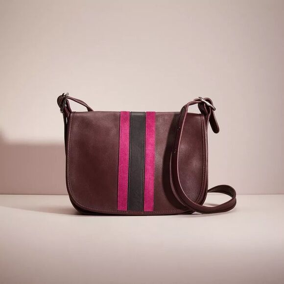 Coach 75th anniversary stripe Patricia leather saddle purse - EUC - Picture 1 of 14